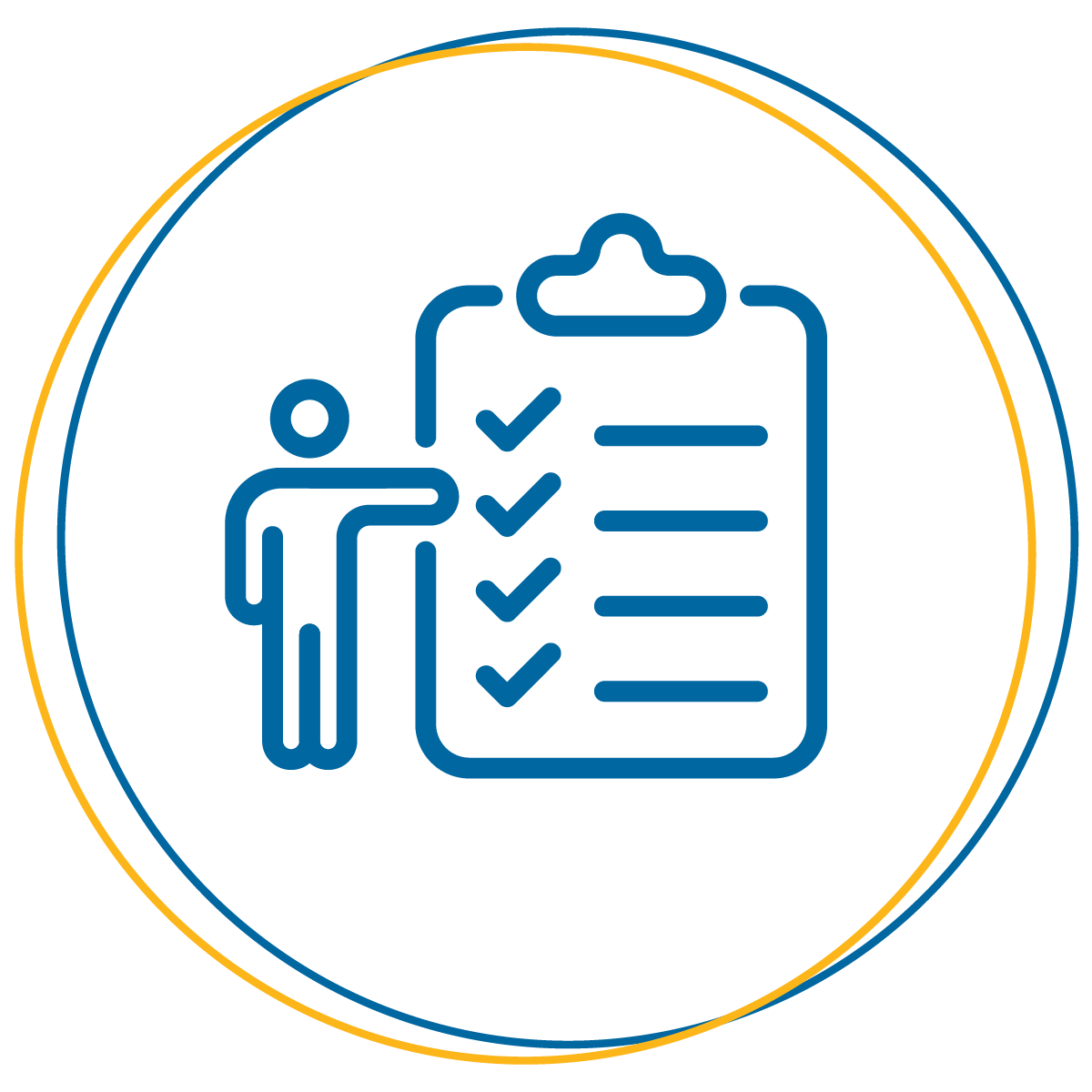 Icon - clipboard holding a list with checkmarks