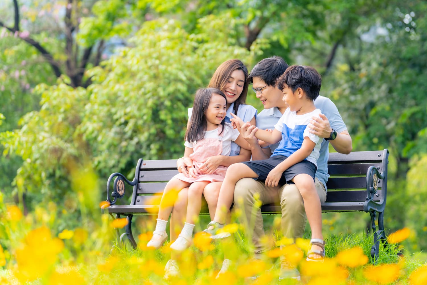 Family enjoying time together outdoors