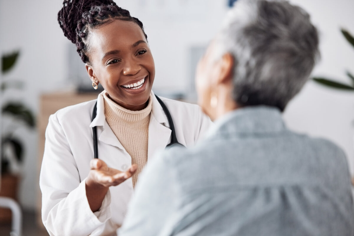 Doctor and patient chatting